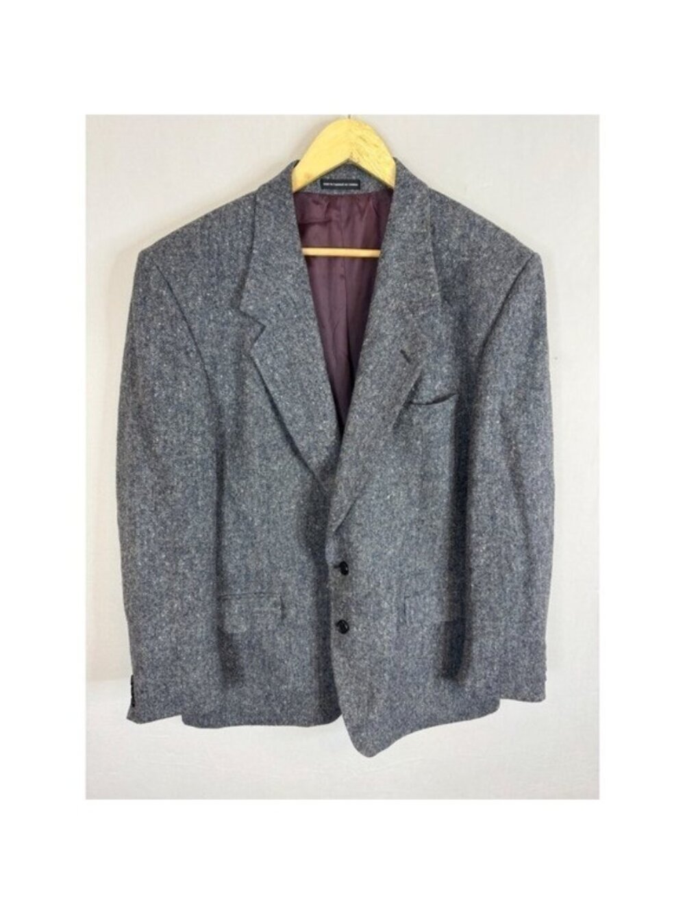 Magee Donegal Tweed Blazer Mens 44 Reg Grey Pure Virgin Wool Sport Coat Ireland
